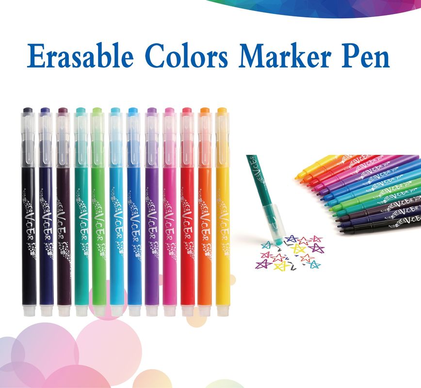 Quick Drying 2.2mm Tip Friction Colors Erasable Markers
