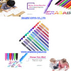 Writing Smoothly Lucid Barrel 12 Color Line Air Erasable Pen
